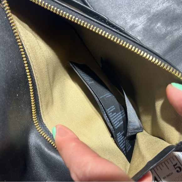 All Saints Black Leather Snakeskin Envelope Style Wallet - Picture 6 of 9